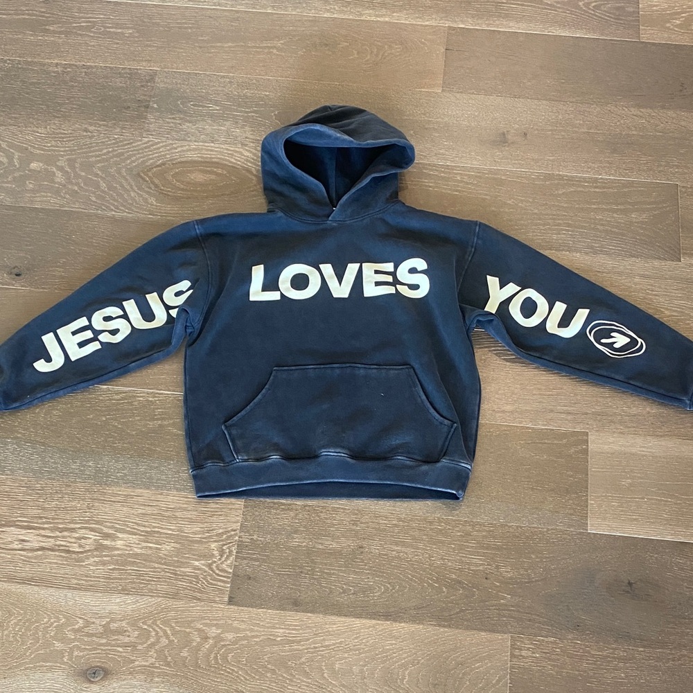 TenaLoveofGod Charcoal Hoodie 'Jesus Loves You'